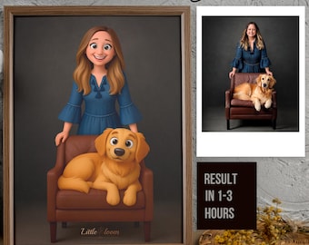 Pixar Style Pet Portrait From Photo: Custom Animated Dog Art (Digital)