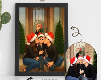 Benutzerdefiniertes Pixar-inspiriertes Familienporträt | Personalisierte digitale Cartoon Kunst | Spaß animierte Illustration | Herzerwärmendes Familiengeschenk