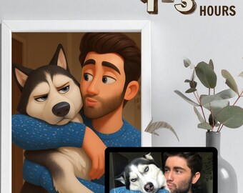 Custom Pixar Style Pet Portrait: Animated Dog or Cat Lover Gift (Digital Art)