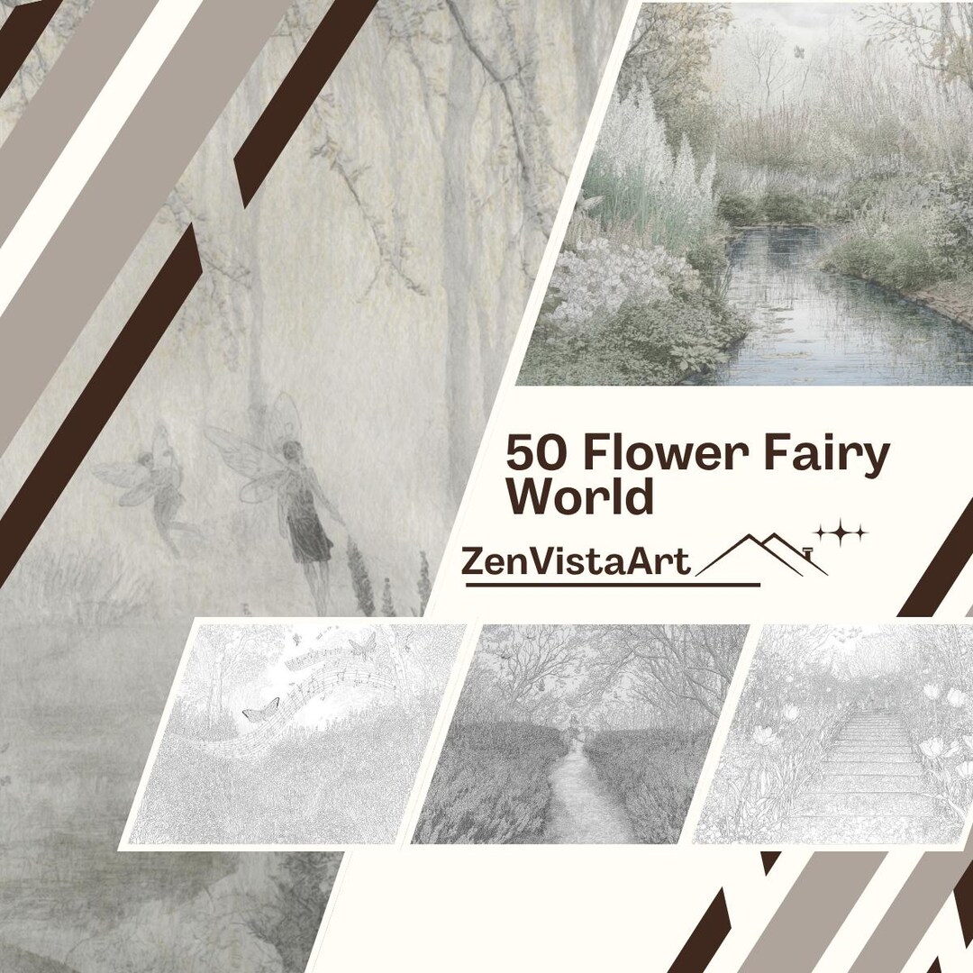 50 Flower Fairy World Coloring Pages Bundle | Magical Flower Fairies ...