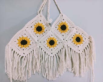 Crochet Unicorn Top, Boutique top for Kids, Summer Toddler Flowers Top by Vikni Designs