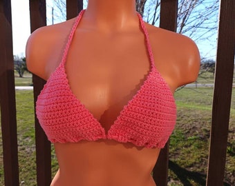 Crochet Bikini Top, Bralette Top, Multicolor Crochet Bra, Summer Swimming Bikini, Coachella Top by Vikni Designs