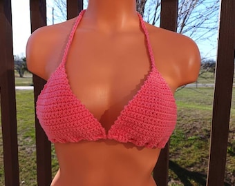 Crochet Bikini Top, Bralette Top, Multicolor Crochet Bra, Summer Swimming Bikini, Top by Vikni Designs