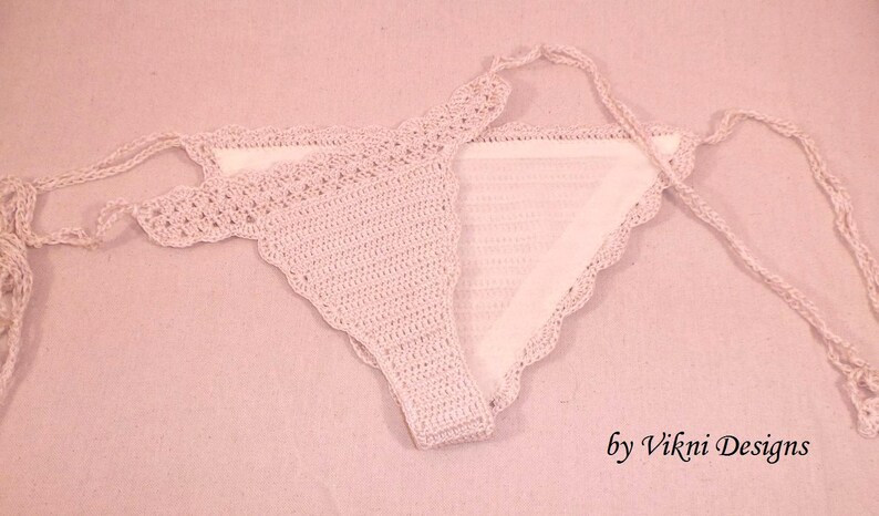 Add Sheer Lining to any Crochet Bikini Sets Ordered from Vikni Designs image 3