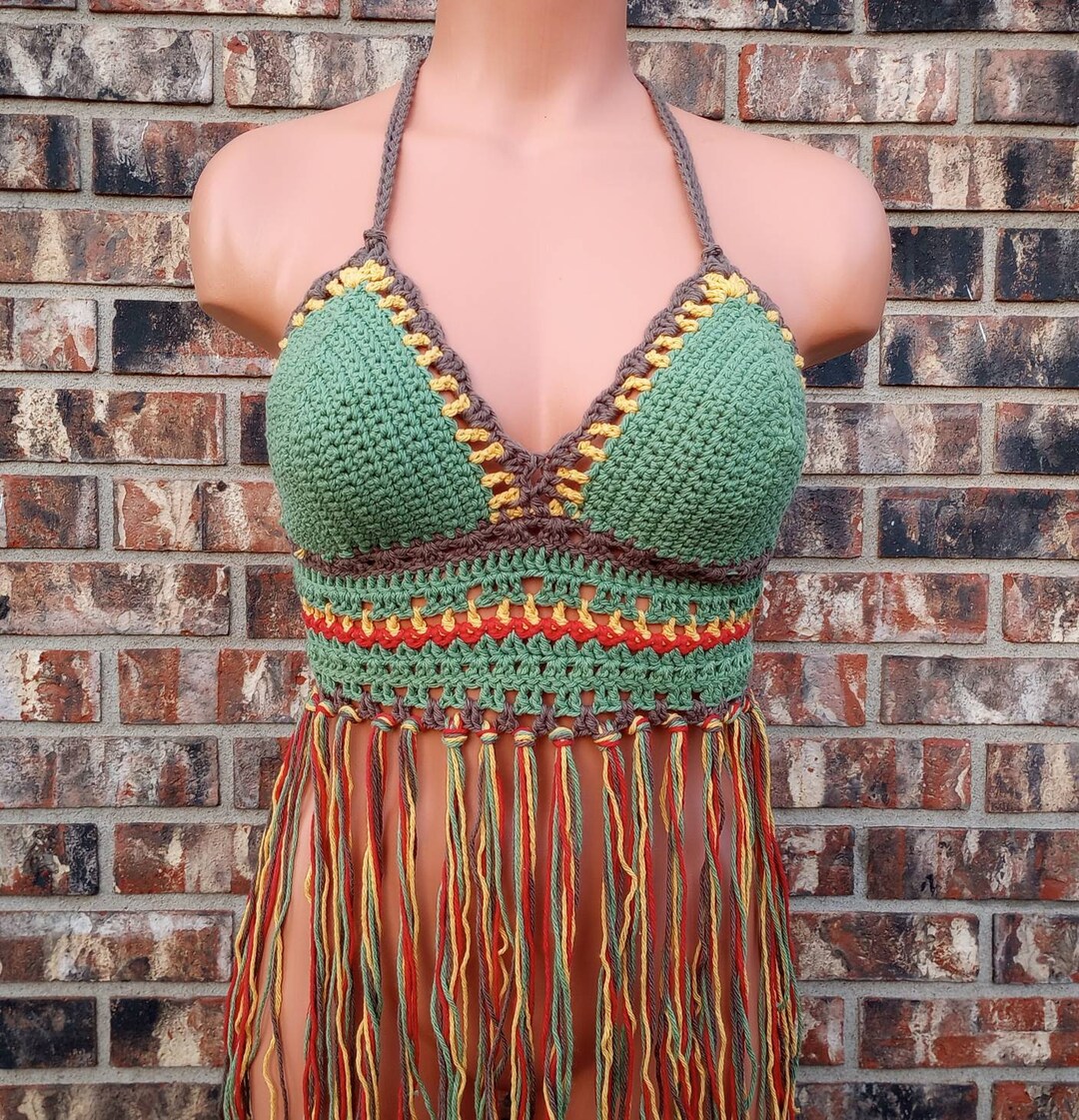 LEINWANDE Mixed Fringe Crop Top ベスト LEINWANDE Mixed Fringe Crop Top
