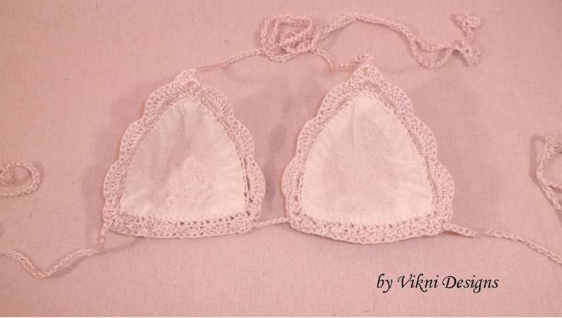 Add Sheer Lining to any Crochet Bikini Sets Ordered from Vikni Designs image 4