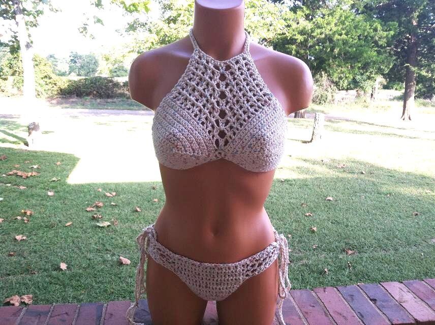 High Neck Crochet Bikini Classic Cheeky Crochet Bikini by Etsy