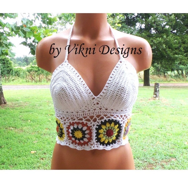 Festival Flower Crochet Top by Vikni Designs