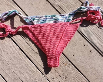Cheeky Crochet Brazilian Bikini Bottom, Multiple Colors Swimwear Bikini Bottom by Vikni Designs