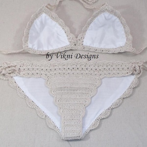 Add Sheer Lining to any Crochet Bikini Sets Ordered from Vikni Designs image 1
