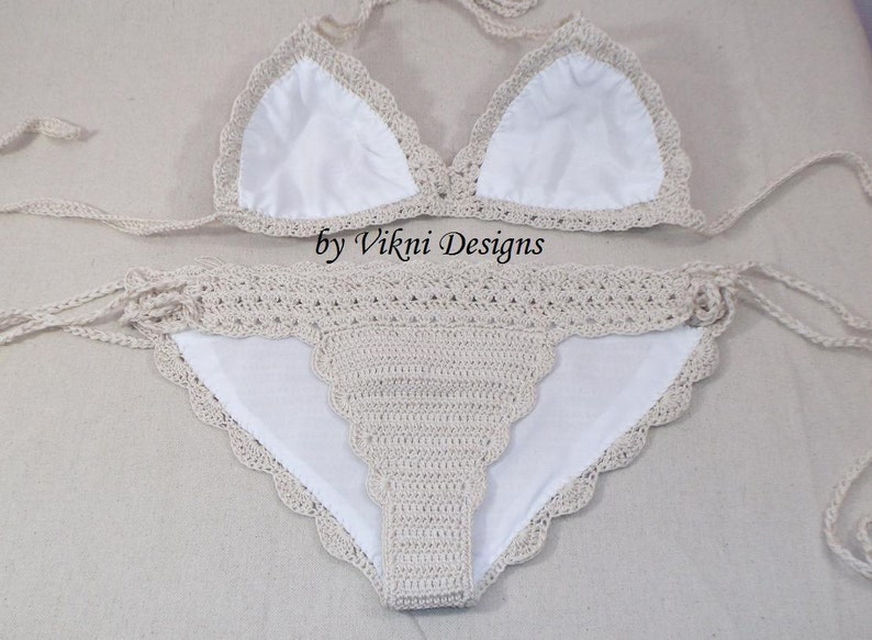 Add Sheer Lining to any Crochet Bikini Sets Ordered from Vikni Designs image 1