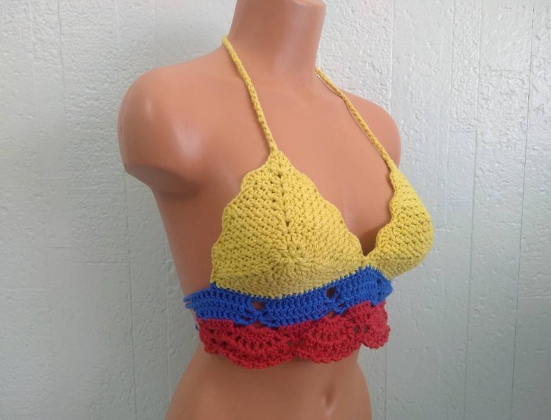 Crochet Colombia Crop Top, Backless Crochet Top by Vikni Designs image 3