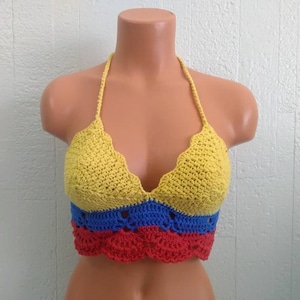 Crochet Colombia Crop Top, Backless Crochet Top by Vikni Designs image 1