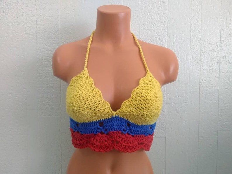 Crochet Colombia Crop Top, Backless Crochet Top by Vikni Designs image 1