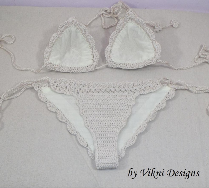 Add Sheer Lining to any Crochet Bikini Sets Ordered from Vikni Designs image 2