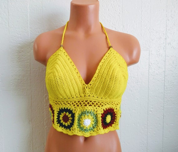 golden yellow crop top