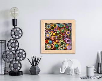 Cuadro de filigrana de papel hecho a mano, 15 x 15 cm con marco.