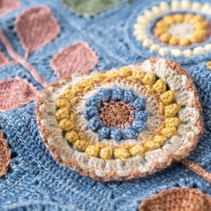 Navia Flower Blanket Crochet Yarn Kit with Pattern, Hook & Needle | Ships from US image 7