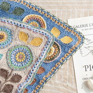 Navia Flower Blanket Crochet Yarn Kit with Pattern, Hook & Needle | Ships from US image 8