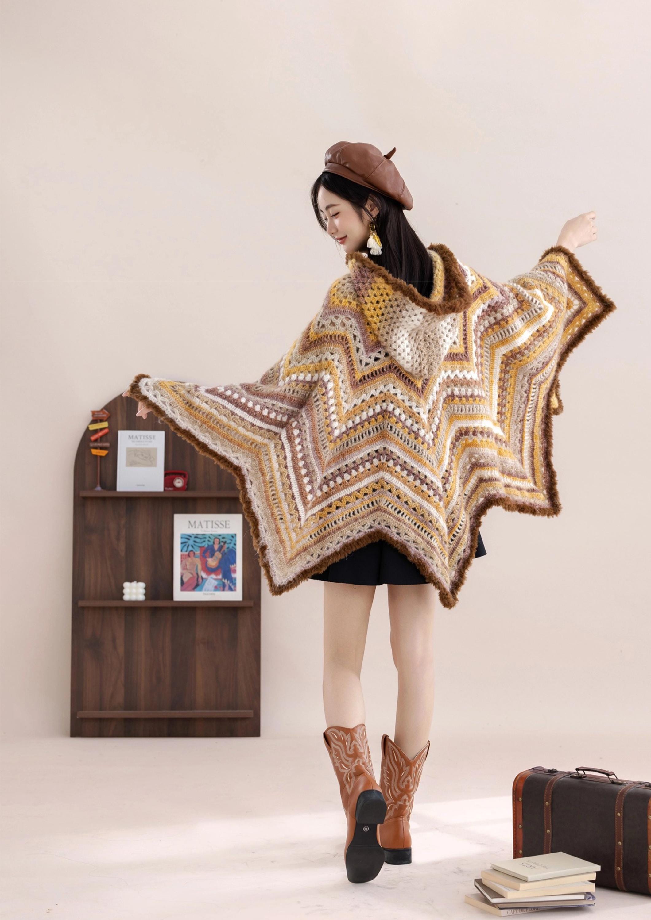 29 Cloak Crochet Patterns for Dramatic Layers, Cozy Texture, and Costume-Worthy Style 11 Starry Hooded Cloak-Child Ver Crochet Chart