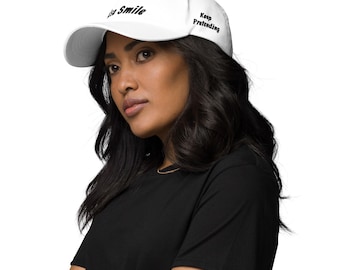 False Smile Premium Dad Hat | Minimalist Black Cap | “Keep Pretending” Embroidered Streetwear Cap | Dark Aesthetic Fashion Accessory Cap