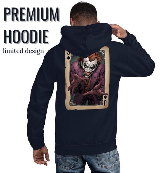 Unisex Aesthetic Joker Hoodie | Playing Card Graphic Sweatshirt - Etsy