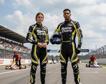 Traje de karting RaceCore personalizado / Traje de carreras certificado por la FIA CIK para hombre / Traje de karting profesional / Regalo gratis (camiseta y pasamontañas)