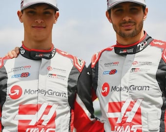 Mono de carreras Haas / Mono estilo F1 / Mono de carreras personalizado / Réplica de equipo de automovilismo / Mono de carreras para hombre / Equipamiento de carreras personalizado