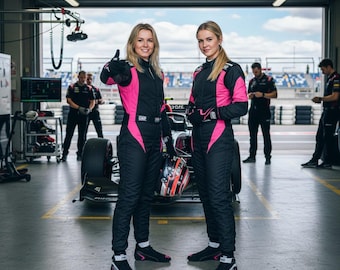 Nuevo traje de karting para mujer, nivel 2 / Traje de karting estilo F1 / Diseño por sublimación digital / Nombre y colores personalizados
