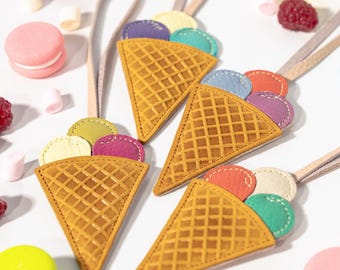 Handmade Leather Ice Cream Charm – USA Crafted Party Favor