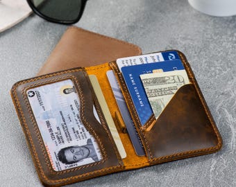 Personalized Leather Wallet, Men Wallet, Gift for Him, Custom Initials, Fathers Day Gift