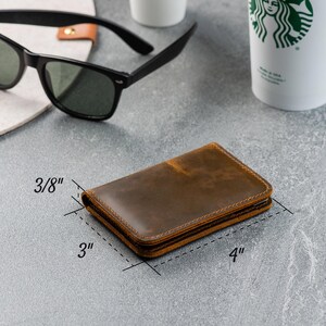 Personalization chart showing monogram and symbol options for custom leather wallet