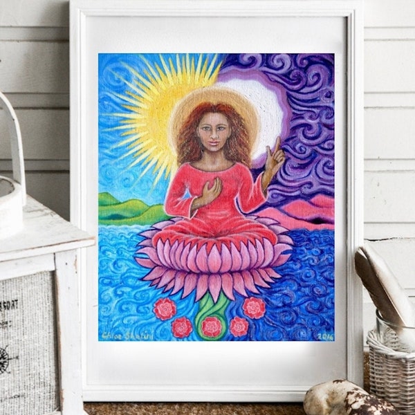 Mary Magdalene ART PRINT sizes A5/A4/A3 'Heaven is through the Heart' print of oil painting, FREE shipping