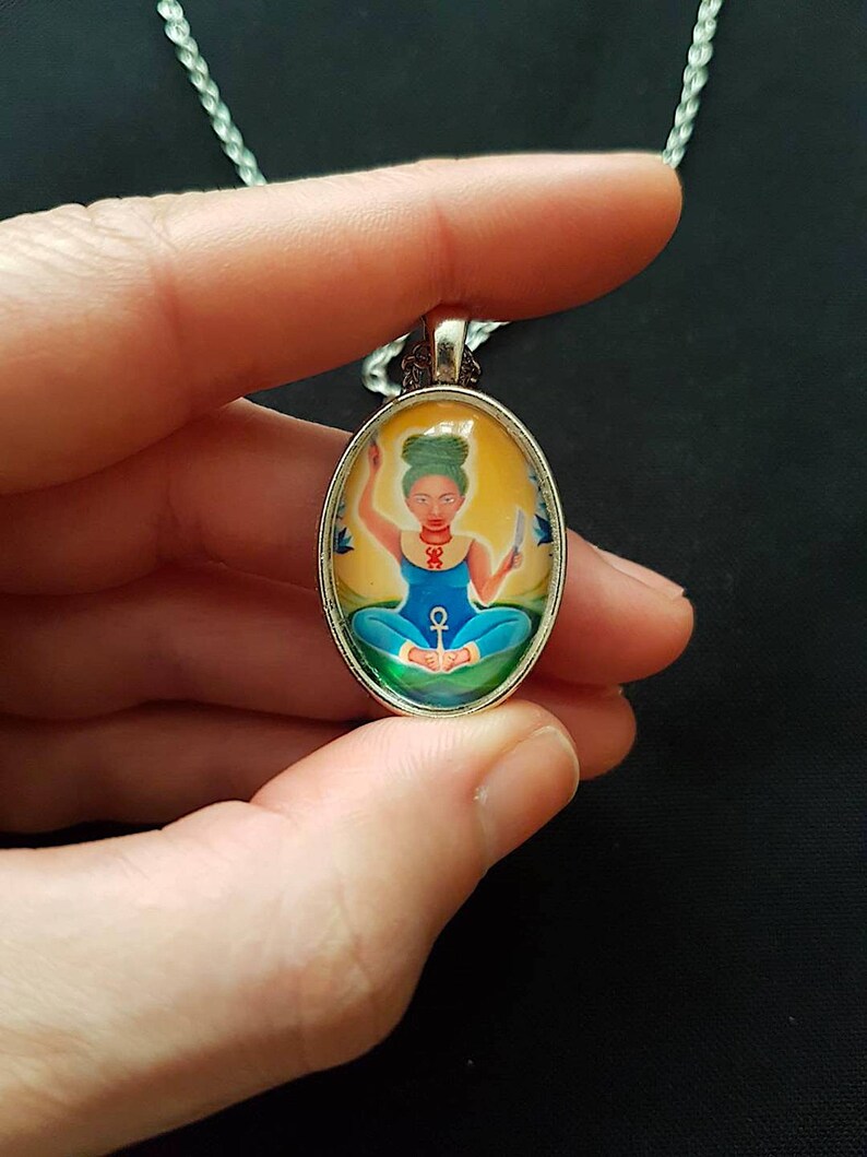 midwife gift Heket pendant original art print hypoallergenic necklace wcabochon FREE UK p/&p Egyptian Goddess Heqet Goddess of birth
