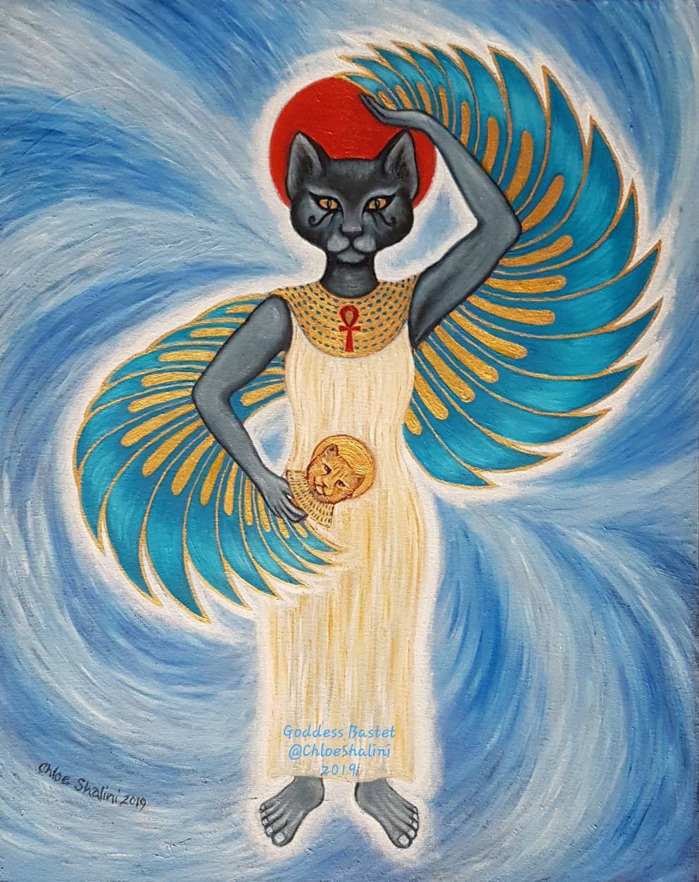 Bastet Egyptian Winged Cat Goddess Bast Goddess of Protection Etsy UK