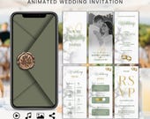 Animated Wedding Invitation Video, Editable Wedding Website with RSVP, Luxury Digital Invite Canva Template, Modern Wedding Invitation