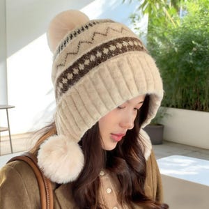 Tjock plyschstickad mössa, fleecefodrad vintermössa, varm keps för vuxna i kallt väder