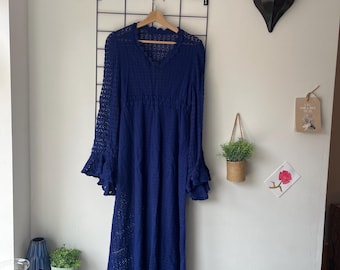 royal blue crochet maxi dress Zelella Crochet Maxi Dress