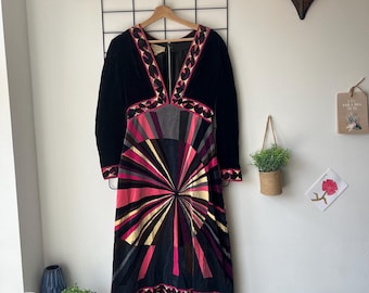 Emilio Pucci Velvet Geometric Maxi Dress – Florence Label (c.1968