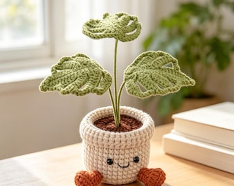 Handcrafted Cute Crochet Monstera/Succulent/Cactus,Perfect Gift for Plant Lovers,Birthday,Housewarming,Emotional Support Gift,Cheer Up Gift