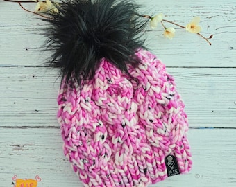 Hand Knit Luxury Hugs & Kisses Beanie