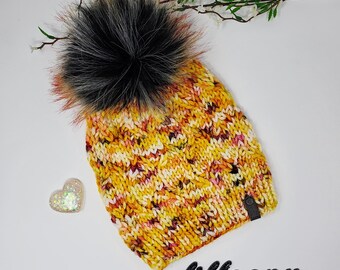 Hand Knit Luxury Incendio Beanie - Ready to Ship