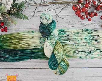 Hand-Dyed Worsted Weight Merino Wool Yarn: Winter Pines (218 yards)