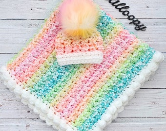 Crochet Pattern: Peachy Keen Baby Blanket | PDF - Digital Download | DIY Afghan Tutorial