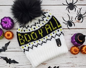 Hand Knit Boo Y'all Beanie - READY TO SHIP