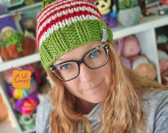 Slouchy Knit Christmas Hat