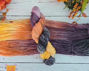 Hand-Dyed Worsted Weight Merino Wool Yarn: Twilight Harvest  (218 yards)