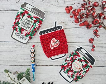 Northern Forest Cozy Collection Crochet Pattern | Reuseable Coffee Sleeve Tutorial | PDF Digital Download