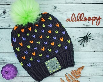 Halloween Classic Little Hearts Beanie - READY TO SHIP