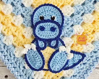 Crocheted Baby Blanket | Handmade Dinosaur Blanket